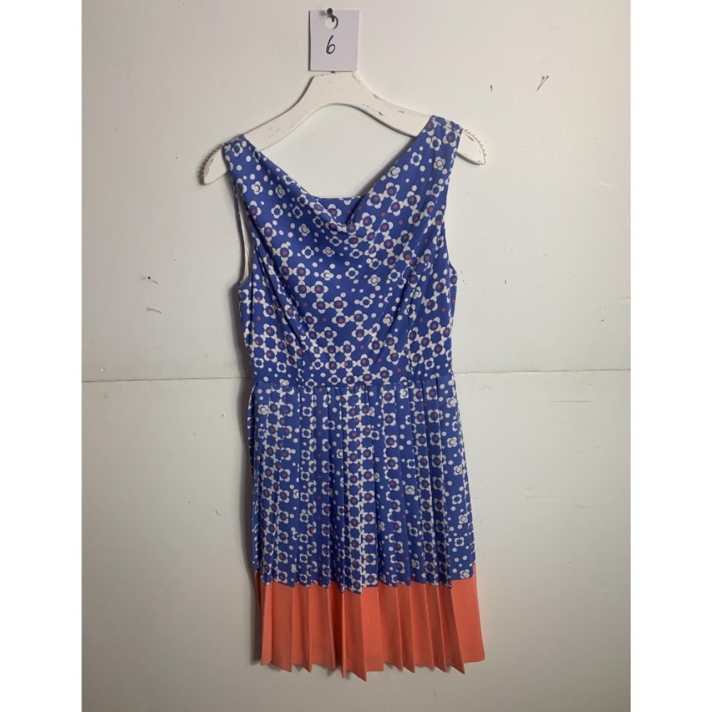 Anthropologie Eva Franco Blue and Orange Sleeveless Mini Dress